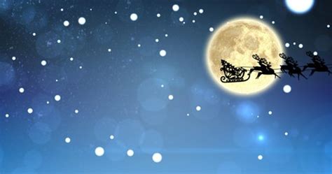 Animation Santa Sleigh Over Night Sky Stock Footage Video (100% Royalty ...