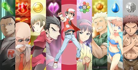 Red and Kanto Gym Leaders | Pokemon, Pokemon go, Anime