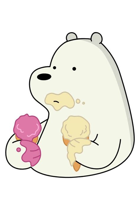 We Bare Bears Ice Bear with Ice Cream Sticker | Ice bear we bare bears, We bare bears, Bare bears