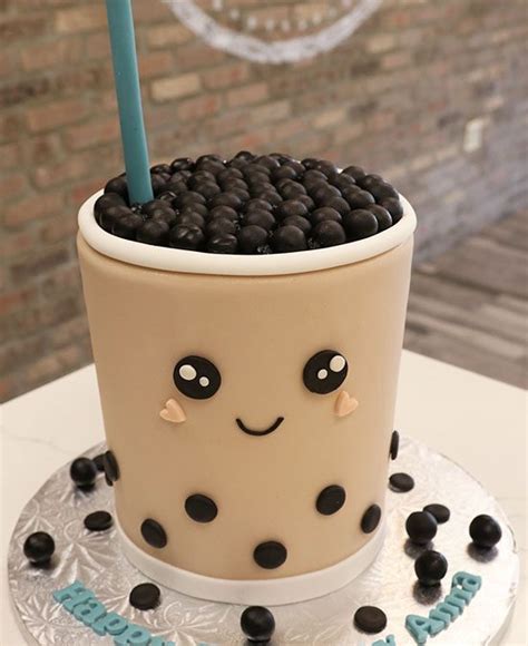 Sculpted Boba Tea Birthday Cake / Custom Birthday Cake