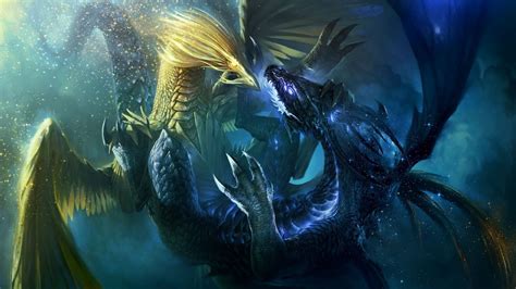 Black and gold dragon illustration, dragon, fantasy art HD wallpaper | Wallpaper Flare