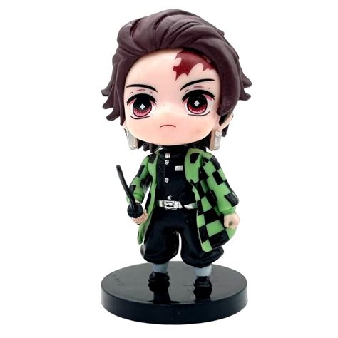 Buy Trunkin DemonSlayer Anime Chibi Tanjiro Kamado Action Figure Set C 10 cm Action Figure ...