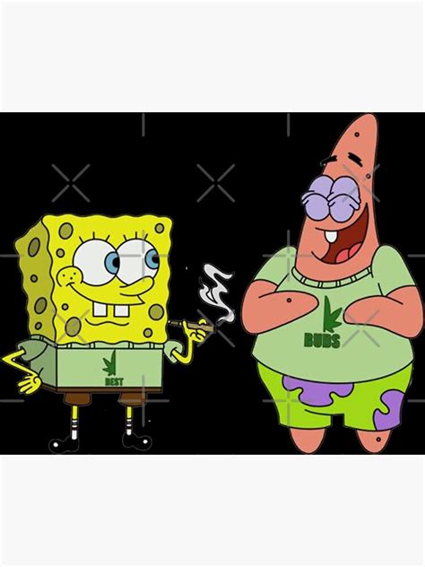 "Spongebob and Patrick Smoking Weed Cannabis Cartoon" Poster for Sale ...