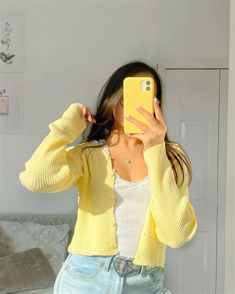 Pin by Tati Lomidze on :))თ | Yellow outfit, Yellow clothes, Yellow jeans outfit