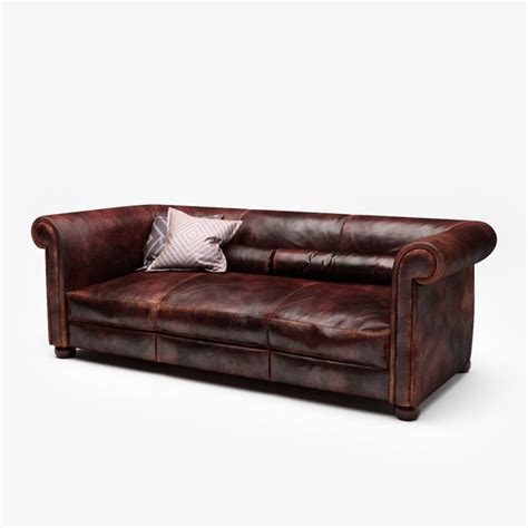 Baxter alfred leather sofa 3D model - TurboSquid 1222263