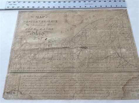 Rare Antique 1833 Map Of The Western Reserve Including The Firelands In ...