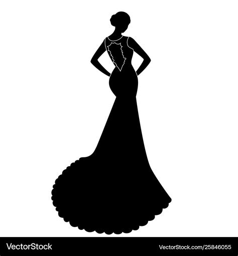 Bride silhouette Royalty Free Vector Image - VectorStock