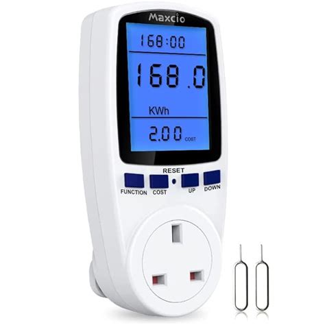 Buy Maxcio Power Meters Energy Monitor with Backlight LCD Display, 13A ...