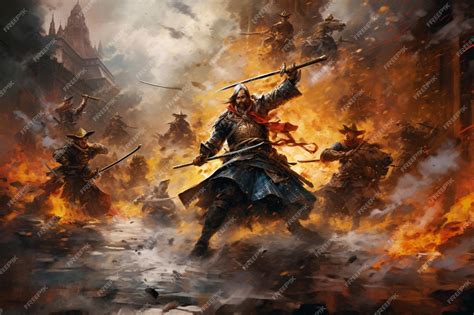 Premium AI Image | An Realism History Samurai Battle Scene in Intense ...