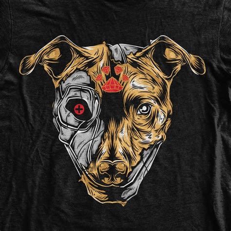 Creative Dog Terminator Face Design | T-shirt contest