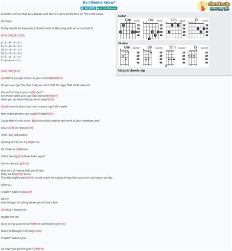 Chord: Do I Wanna Know? - tab, song lyric, sheet, guitar, ukulele ...