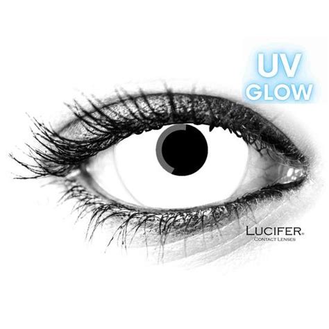 GLOW WHITE UV Mini Sclera Contact Lenses - Lucifer - Mini Sclera Contacts - SCLERA-LENSES.com