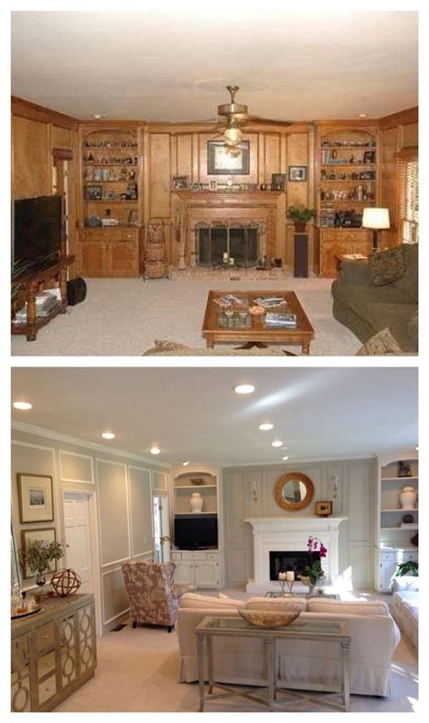 Living Room Before and After. Paneling painted, updated. # ...