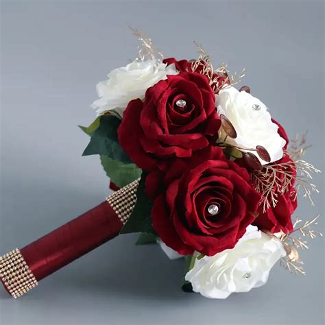 1pc Simulation Bridal Bouquet Flowers European Wedding Photo Props ...