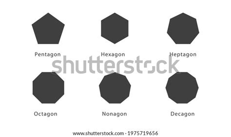 Pentagon Hexagon Heptagon Octagon Nonagon Decagon: เวกเตอร์สต็อก (ปลอดค่าลิขสิทธิ์) 1975719656 ...