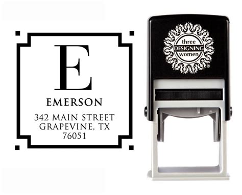 Self-Inking Personalized Monogram Address Stamp - CS3605 - Three ...