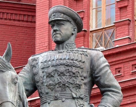 Equestrian statue of Georgy Zhukov in Moscow Russia