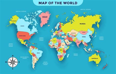 a map of the world with different countries