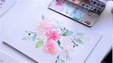 Creer un bouquet à l'aquarelle Les Tribulations de Marie - YouTube