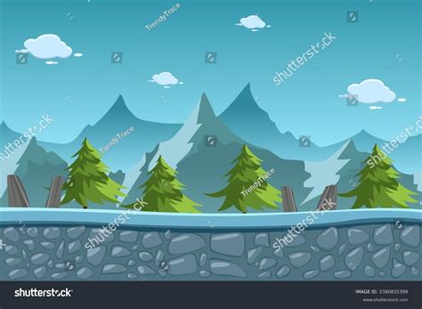 2d Cartoon Vector Illustration Game Background Stock Illustration ...