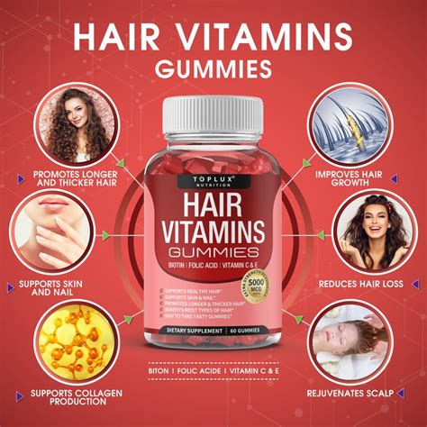 Hair Vitamin Gummies for Natural Hair Growth Support 5000 Mcg Biotin - Etsy