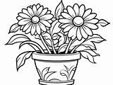 Colorful Sanctuary In Flower Pots  Coloring Page sketch template
