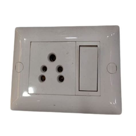 6 Amp Plastic 5 Pin Modular Switch Socket Combination, For Home at Best ...