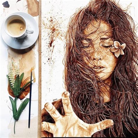 The Coffee-Painted Portraits of Nuria Salcedo