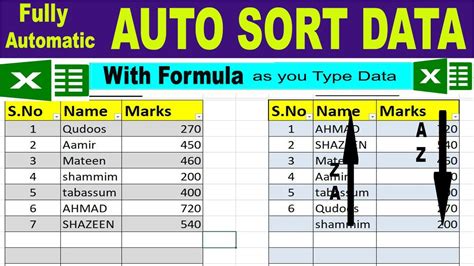 Fully Automatic Auto Sort Data as you type in Excel by learning Center in Urdu/hindi - YouTube