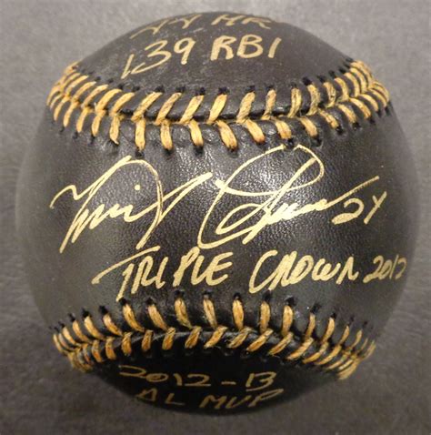 Lot Detail - Miguel Cabrera Autographed Black Triple Crown Stat Ball