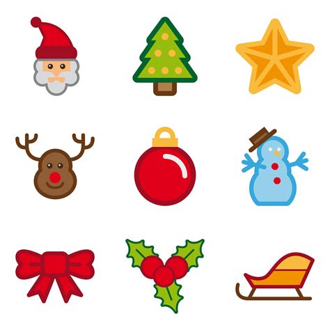 Set of Color Christmas Icons 688048 Vector Art at Vecteezy