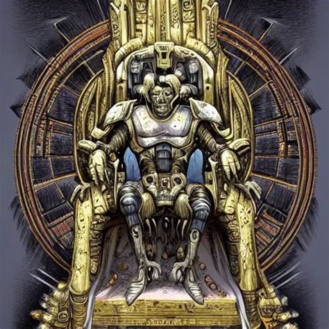 illustration. the god emperor on his golden throne. 4 | Stable Diffusion