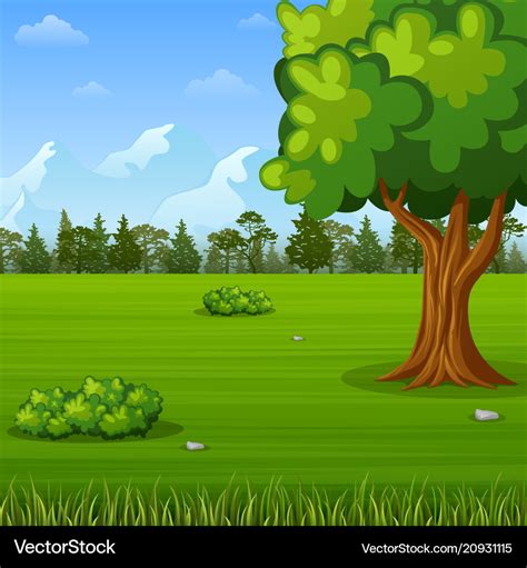 Green forest landscape background Royalty Free Vector Image