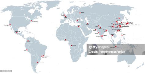 Megacities Of The World Political Map High-Res Vector Graphic - Getty Images