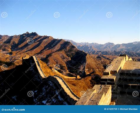 Great Wall of China in Winter Stock Image - Image of mountain, locations: 67429759