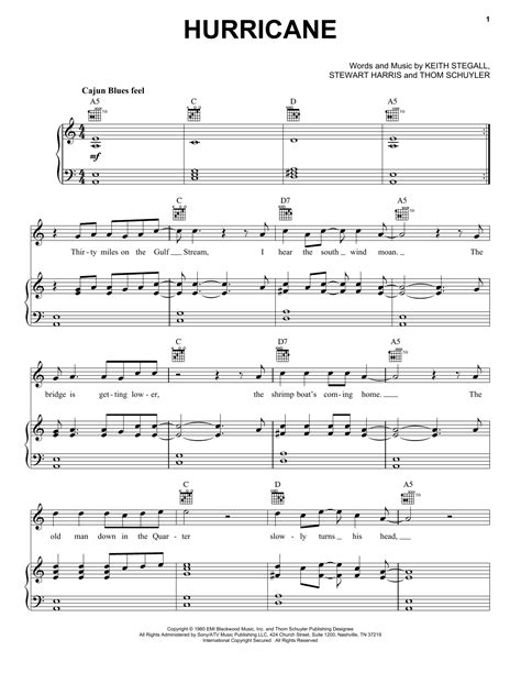 Band Of Heathens 'Hurricane' Sheet Music and Printable PDF Music Notes ...