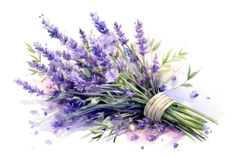 Premium AI Image | Lavender fields bouquet watercolor painting