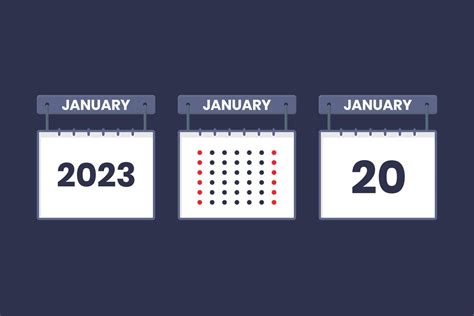 2023 calendar design January 20 icon. 20th January calendar schedule, appointment, important ...