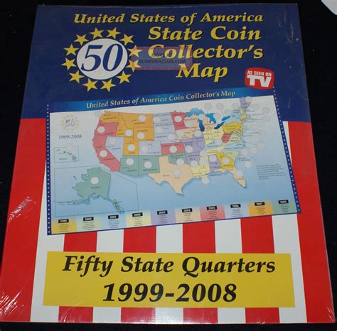 Usa 50 State Quarter Coin Collector Map 1999 - 2008 As Seen On Tv Not