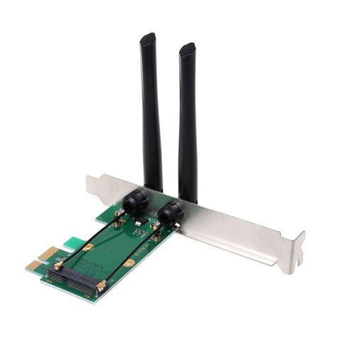 Wireless Network Card WiFi Mini PCI-E to PCI-E Adapter 2 Antenna External PC | Shopee Malaysia