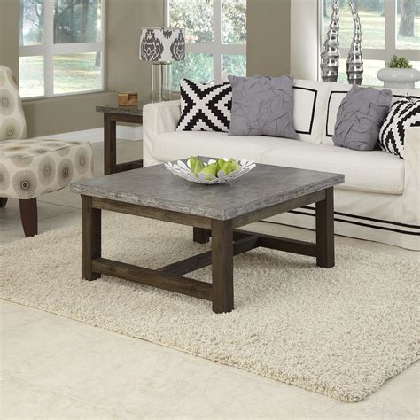 Home Styles Square Concrete Chic Coffee Table