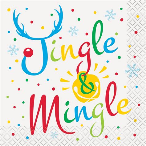 Jingle and Mingle Christmas Cocktail Napkins, 16ct - Walmart.com