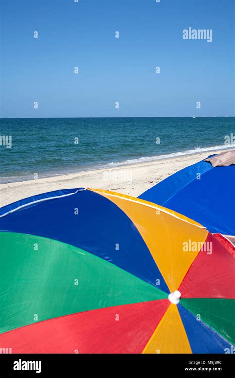 Colorful beach umbrellas Stock Photo - Alamy