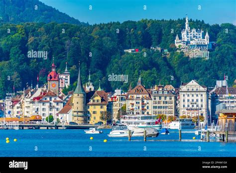 Old town of Luzern from waterfront of lake Lucerne, Switzerland Stock Photo - Alamy