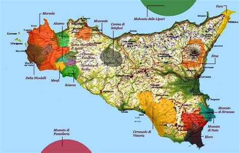 Wine regions of Sicily | Wine region, Sicily, World map