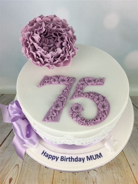 Lilac Peony 75th birthday cake - Mel's Amazing Cakes