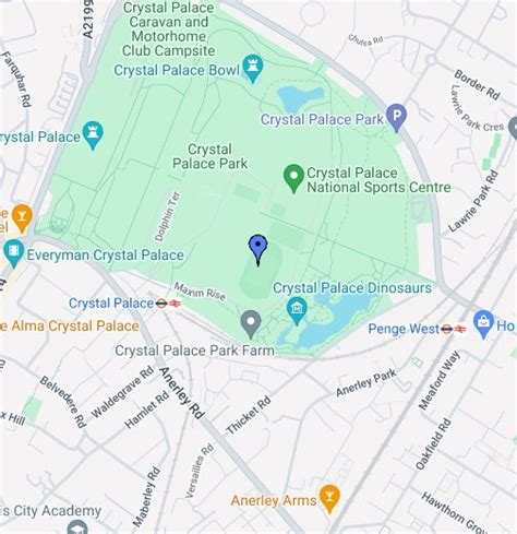 Map Of Crystal Palace Park - Danya Ellette