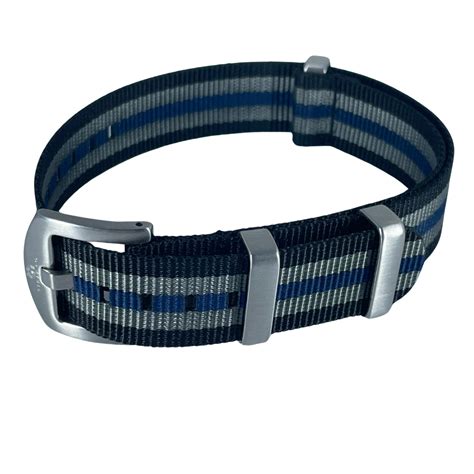 Nylon Nato Strap 18mm - Black Grey Blue – Bezel House