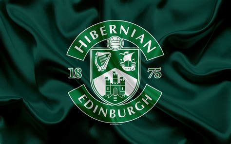 Hibernian FC, 4K, Scottish Football Club, logo, Hibernian emblem, Scottish Premiership, football ...