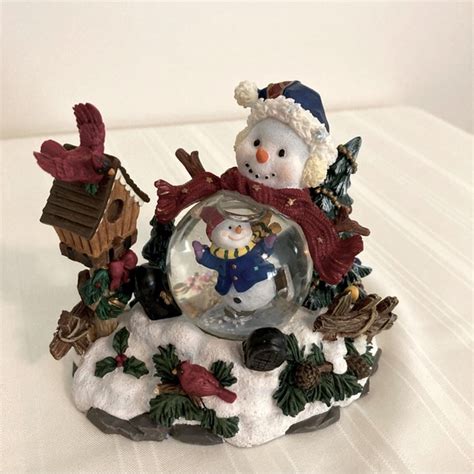 Accents | Mini Snow Globe Snowman In A Nature Scene Holding A Snow Globe Wa Snowman | Poshmark